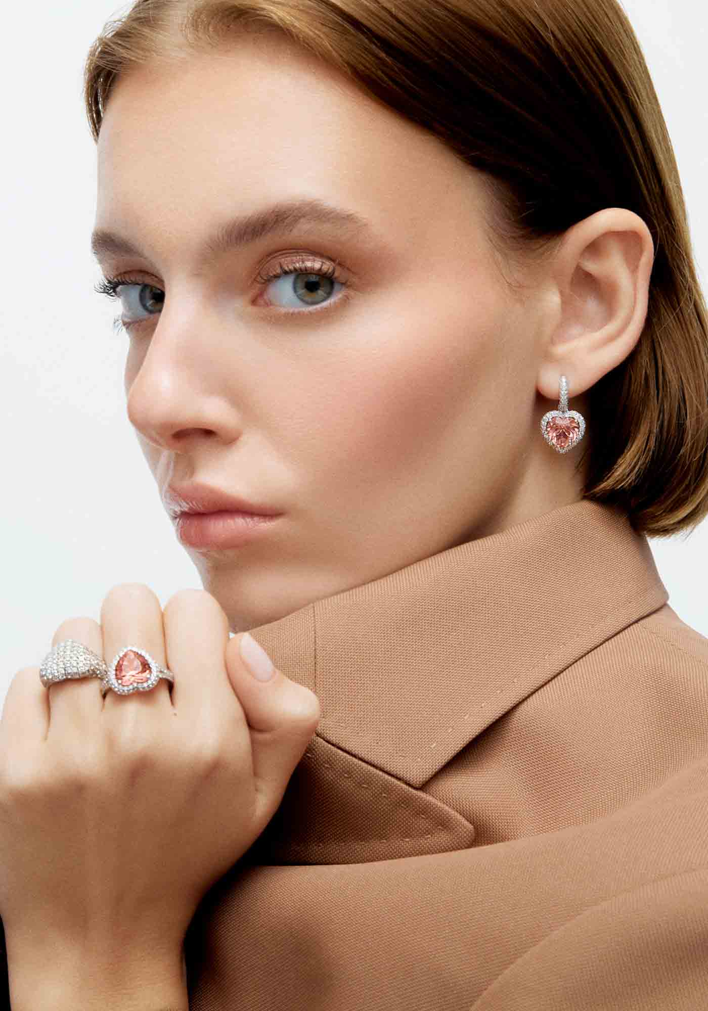 Heart Ring - Morganite Powder Pink